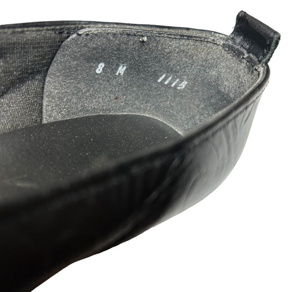 Tic tac toes Black Leather Embossed Loafers Sz 8 - Picture 5 of 12